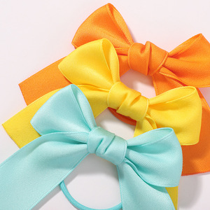 Hàn Quốc rắn <span class=keywords><strong>satin</strong></span> tóc Bow với đuôi dài tóc quan hệ Cô Gái Đàn hồi hairband scrunchies công chúa Ribbon tóc phụ kiện Quà Tặng - Product Image 6
