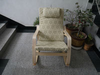 Chaise de loisirs inclinable en bois courbé moderne avec nouveau mobilier de maison de style panneau en tissu pour le salon
