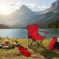 Silla Plegable Roja para Camping con Logotipo Personalizado, 51x51x83 cm, de Acero, para Campismo, Senderismo, Pesca, Picnic y Viajes