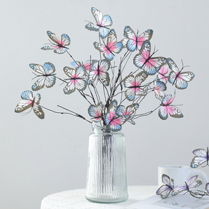 Aiko <b>Flower</b> Butterfly <b>Artificial</b> <b>Flower</b> Bouquet 3D Withered Branch Silk Handmade Wedding Home Decor Reusable & Recyclable Props - Product Image 1