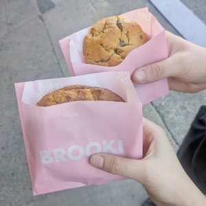 Bolsa <span class=keywords><strong>de</strong></span> Papel Kraft Biodegradable Resistente a la Grasa con Logotipo Personalizado en Color Rosa para Empacar Mini Donuts, Galletas y <span class=keywords><strong>Chocolate</strong></span> - Product Image 1