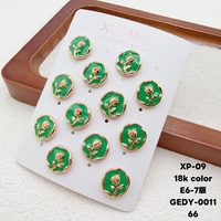 Perhiasan XUPING Lapis Emas 18K Set Anting Stud Enamel Gaya Campuran Motif Bunga Hati Kartun Lucu untuk Pesta Anak Grosir