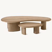 Rhohohill Ensembles de tables basses gigognes de salon de haute qualité de style moderne personnalisé Table à thé longue rétro en orme de recyclage