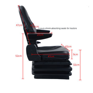 ラグジュアリー エアサスペンション 農業機械用 新型 スリーパー レザー PVCファブリック アームレスト付き トラクターシート 20kg 中国製 - Product Image 1