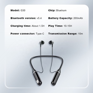 Écouteurs Sport G09 à tour de cou 5.4 avec affichage numérique LED, autonomie 100H, Stéréo HiFi, Micro ENC <span class=keywords><strong>pour</strong></span> la course, la gym et tous les téléphones - Product Image 3