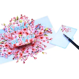 Unik Papercraft senyum di Anda hadiah Valentine kartu Pop Up untuk pacar kartu ucapan