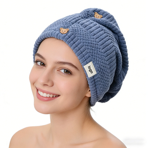 Toalla <span class=keywords><strong>de</strong></span> <span class=keywords><strong>Pelo</strong></span> Absorbente <span class=keywords><strong>de</strong></span> Secado Rápido <span class=keywords><strong>de</strong></span> Doble Capa con Rejilla <span class=keywords><strong>de</strong></span> la Suerte OEM, Gorro <span class=keywords><strong>de</strong></span> Ducha para <span class=keywords><strong>Mujer</strong></span>, Terciopelo <span class=keywords><strong>de</strong></span> Coral <span class=keywords><strong>de</strong></span> Alta Calidad, Grueso, para Adultos - Product Image 1