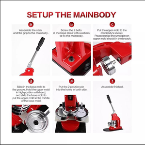 Nouvelle machine à badges en aluminium DIY avec <span class=keywords><strong>quatre</strong></span> nouveaux moules en aluminium + 400 pièces de matériel + une planche à découper + <span class=keywords><strong>quatre</strong></span> couteaux - Product Image 3