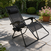 Chaise longue de plage extérieure à haute élasticité, design personnalisé, hauteur réglable, pliable et portable, avec porte-gobelet