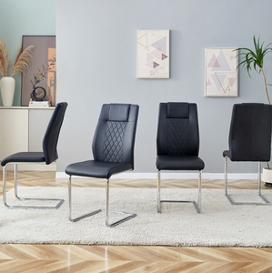 Modern PU Leather Velvet Upholstered <b>Dining</b> <b>Chairs</b> with Metal Legs Durable & Eco-Friendly Set of 4 for Home Furniture Hotel Use - Product Image 3