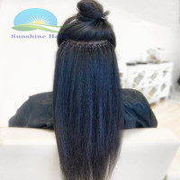 Extensions de cheveux humains indiennes, naturelles, cheveux crépus, lisses, naturelles, noires, 10a, 12a, livraison gratuite