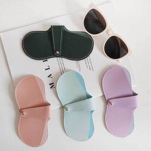 Candy Colored Leather Eyeglasses <b>Case</b> U Shape Soft Portable <b>Sunglasses</b> Protective Cover <b>for</b> Women Men Summer 2023 - Product Image 1