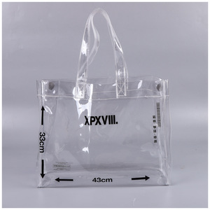 Eco Friendly Handbag <b>clear</b> Transparent PVC <b>Bag</b> Gift and Promotional with Handle and Button - Product Image 1