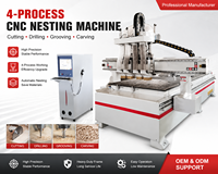 Machine de découpe, perçage et rainurage CNC 1325 à quatre processeurs pour le travail du bois, les panneaux, les meubles, les armoires et les placards