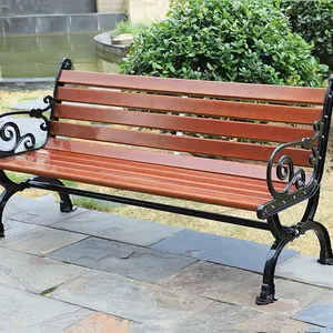 Modern long wood bench outside commercial furniture park garden patio outdoor bench
