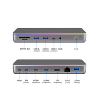 Colorii CD100 Displaylink Triple Display USB C DOCKING 2.5G Ethernet HDMI 8K30HZ 4K60HZ DP 10Gbps untuk Mac Desktop Usb Hub
