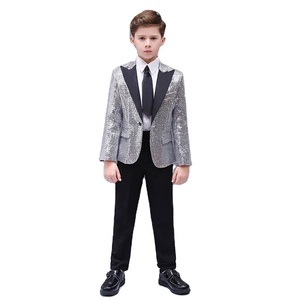 Juego <span class=keywords><strong>de</strong></span> 3 piezas (corbata <span class=keywords><strong>de</strong></span> chaqueta) Traje <span class=keywords><strong>de</strong></span> lentejuelas colorido para niños Danza Piano Rendimiento Chico Guapo Anfitrión Disfraz brillante <span class=keywords><strong>Anime</strong></span> - Product Image 3