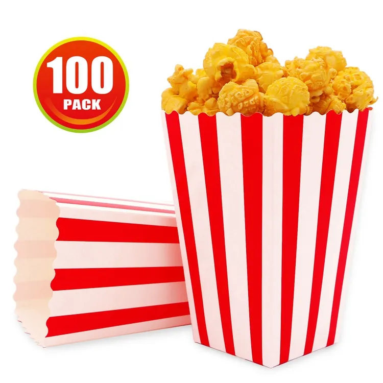Amazon Branded 7.75 Inches 46 Oz Houden Karton Papier Popcorn Dozen Voor Movie Night Carnaval Circus Party Voedsel Verpakking Dozen