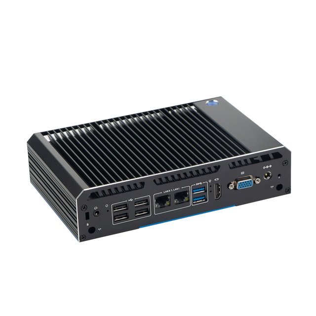 Industrial Mini PC Fanless Desktop Computer Pentium N3710 8GB RAM 256 SSD Dual RJ45 LAN/4COM RJ11&PS/2 Win10/Linux POS Business