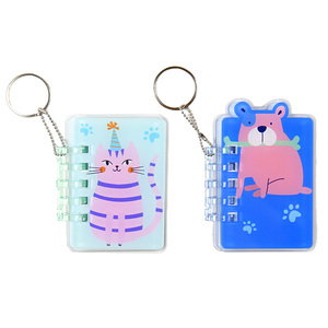 Encantadores mini cuadernos acrílicos con Llavero-Lindos diseños de animales y postres, para Notas rápidas, ligeros y duraderos - Product Image 1