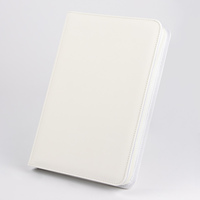 Classeur de cartes personnalisé à fermeture éclair, édition blanche, 4, 9 ou 12 pochettes, avec pages blanches, pour 360 cartes de taille standard