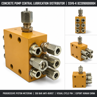 Suku Cadang Truk Pompa Beton Sany SSV6-K Distributor B220900000004, Katup Pelumasan Progresif 6 Lubang Pabrik Cina