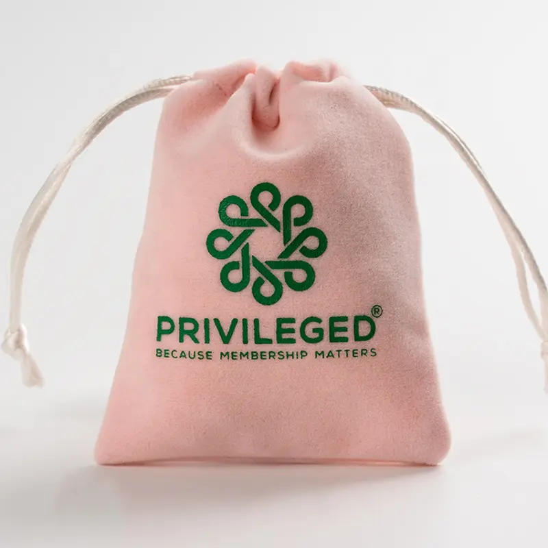 High Quality Velvet Fabric Drawstring Bags Small Velvet Jewelry Pouch with Custom Logo