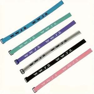 W.W.J.D. Personalizado de Fábrica Pulsera con Estampado Jacquard de Letras, Tejida, Ajustable, Regalos para Amigos - Product Image 2