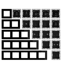 LangYeao EU/FR Smart Socket 82 Commutateur en verre gris Fonction clé USB Module de bricolage pour ordinateur TV Téléphone Compatible 16A