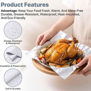 Honeycomb Embossed Aluminum Foil Greaseproof <b>Wrapping</b> <b>Paper</b> Disposable Aluminum Foil Laminated Wrap <b>Sheets</b> for Burger Sandwich - Product Image 4