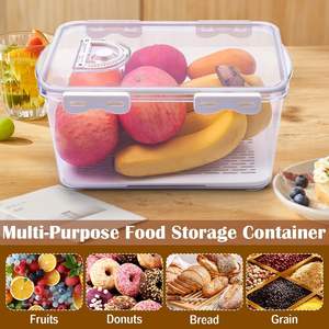 Controsoffitto in plastica a tenuta stagna tempo di registrazione cibo pane contenitore scatola per il pane con coperchio e maniglia - Product Image 3