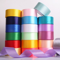 Pita Dekoratif Warna Solid 4cm 100% Poliester, Pita Hias Buatan Tangan untuk Hiasan DIY, Pita untuk Kotak Hadiah, Buket Bunga