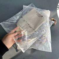 Sac d'emballage en plastique transparent givré avec fermeture éclair coulissante pour vêtements, logo personnalisé imprimé