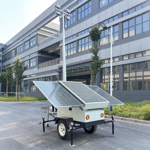 Tour d'éclairage solaire mobile à LED sur remorque avec mât télescopique de 9 m et 3 panneaux solaires de 470 W pour la construction, l'exploitation minière et les réparations routières - Product Image 6