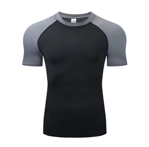 T-shirt de course léger à blocs de couleur en tissu rafraîchissant, anti-transpiration et séchage rapide, idéal pour la course longue distance estivale, personnalisable en gros - Product Image 3