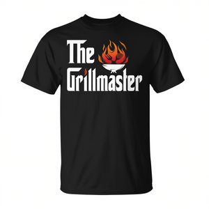 T-shirt The Grillmaster nera, abbigliamento casual da uomo per gli appassionati di grigliate - Product Image 2