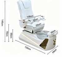 Mobilier de salon de spa professionnel, chaise de pédicure blanche de luxe avec bol en cristal pour salon de manucure