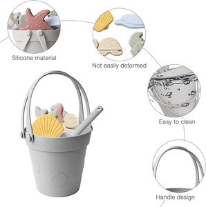 Ensembles de jouets de plage en <span class=keywords><strong>silicone</strong></span> colorés très populaires, accessoires de plage, seau à <span class=keywords><strong>sable</strong></span>, jouets de bain adaptés aux bébés - Product Image 4