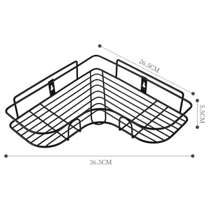 Étagère d'angle murale pour salle de bain, support de rangement pour shampoing, panier de douche en fer pour cosmétiques, organisateur de salle de bain - Product Image 4