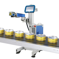 Nueva Máquina de Marcado Láser de Fibra Volante en Línea, CNC, Refrigerada por Aire, Línea de Producción Automática de Alta Velocidad para Metal, Plástico, Tuberías de PVC y PPR