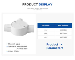 コンジット3ウェイジャンクションボックス中国サプライヤー卸売BS EN61386電気PVCコンジットプラスチックパイプ継手 - Product Image 5