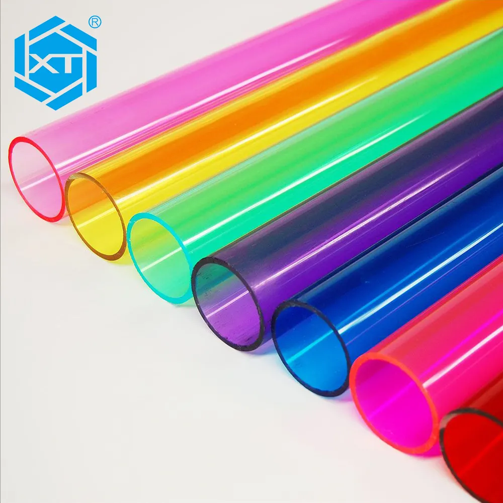 Large Diameter Lucite Clear Color Frosted Opal Plastic Cast Extruded Acrylic Tube Rod Product PMMA Production Sizes Cut China