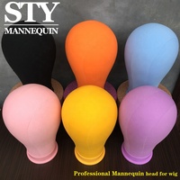 Support de mannequin en toile bleu clair et rose, tête de perruque, accessoires pour perruque, tête de mannequin factice pour perruques