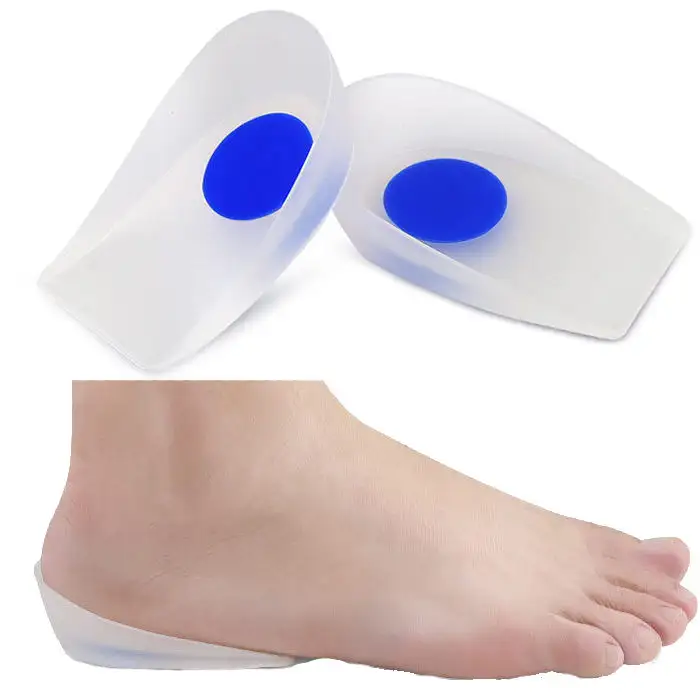 Hete Verkoop Siliconen Gel Hak Cup Inzetstukken Zacht Comfort Plantaire Fasciitis Ondersteuning Zachte Hiel Pad Kussen Voor Hoge Hak Inlegzolen