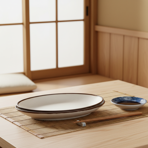 Assiettes ovales en mélamine de 10,6 pouces à grand rebord pour restaurant, prix de gros abordable - Product Image 4