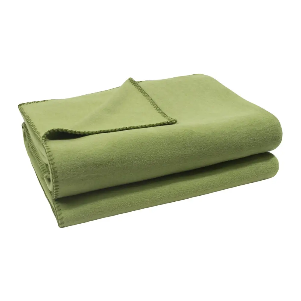 Eco friendly Sustainable Wool Double Sided Fabric Fleece RPET Recycled Material Customized Airline Travel Soft Fleece Blanket