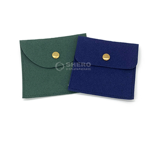 Shero bolsas de joyería de microfibra personalizadas impresas con botón bolsa de joyería para collar - Product Image 4