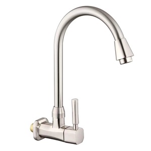 Hiện Đại Duy Nhất Xử Lý Satin Nickel Nhà Bếp Vòi Nước Ếch Ngang Xoay Đầu Gốm Van Lõi Đơn Lỗ Món Ăn Lạnh Lưu Vực - Product Image 6