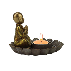 Portacandele monaco buddista personalizzato credenze religiose ornamenti figure statue resina artigianato tempio decorazione - Product Image 3