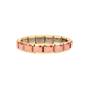 Bracelet Élastique en Acier Inoxydable Style Européen, Bijoux Italiens en Acier Titane, Hip Hop, Personnalisable DIY - Product Image 2